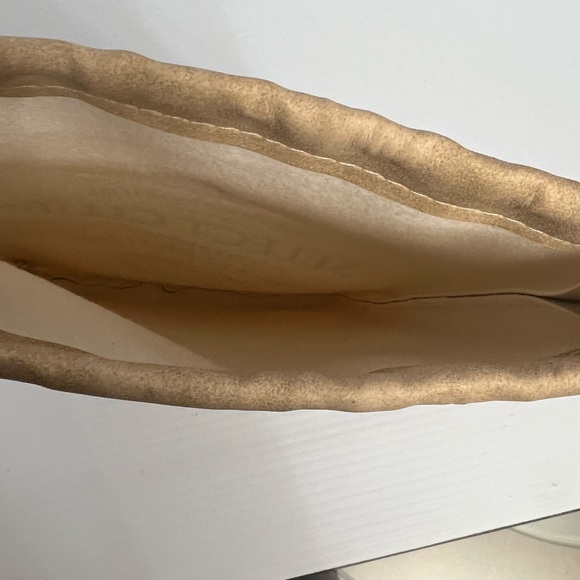 Pecan praline tan faux leather tie bag NEW 7x10” - Picture 5 of 6